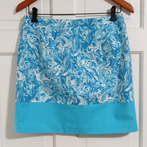 🌊Michael Kors🌊 - Turquoise/White Marble Lake Swirl Skirt - Picture 2 of 9